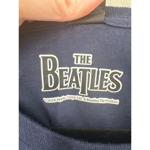 Beatles Shirt Mens 2XL Navy Blue Graphic Tee Apple Retro Yellow Band Music Merch - Picture 2 of 8